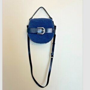 Patricia Nash Sherpa Shearling Annfield Crossbody Midnight Blue Leather